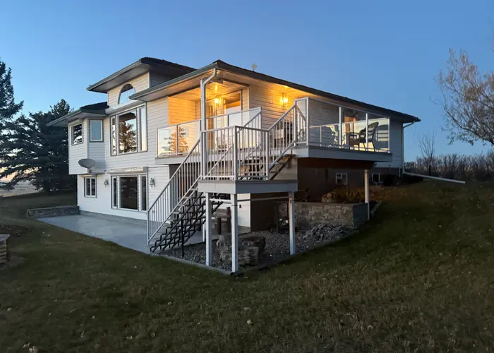 Modern Deck at Dusk